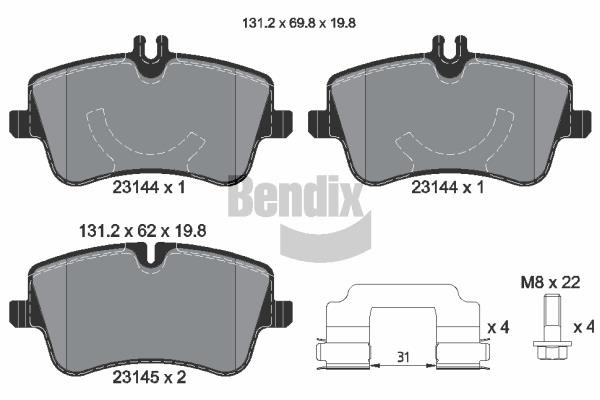 Bendix USA BPD1090 Brake Pad Set, disc brake BPD1090: Buy near me in Poland at 2407.PL - Good price!