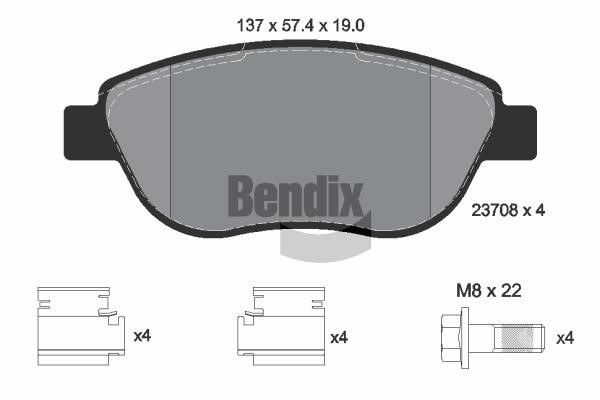 Bendix USA BPD1475 Brake Pad Set, disc brake BPD1475: Buy near me in Poland at 2407.PL - Good price!