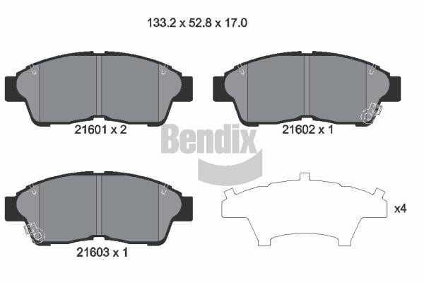 Bendix USA BPD1486 Brake Pad Set, disc brake BPD1486: Buy near me in Poland at 2407.PL - Good price!