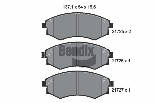 Bendix USA BPD1842 Гальмівні колодки, комплект BPD1842: Приваблива ціна - Купити у Польщі на 2407.PL!