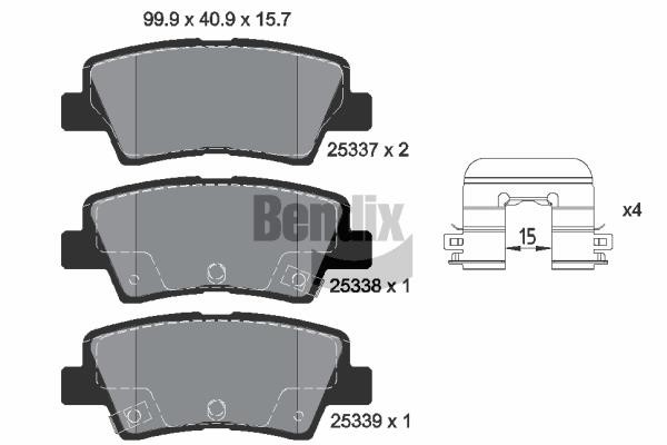 Bendix USA BPD2341 Brake Pad Set, disc brake BPD2341: Buy near me in Poland at 2407.PL - Good price!