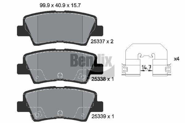 Bendix USA BPD1553 Brake Pad Set, disc brake BPD1553: Buy near me in Poland at 2407.PL - Good price!