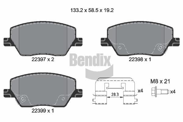 Bendix USA BPD1256 Гальмівні колодки, комплект BPD1256: Приваблива ціна - Купити у Польщі на 2407.PL!