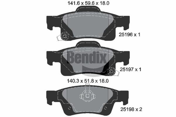 Bendix USA BPD2234 Brake Pad Set, disc brake BPD2234: Buy near me in Poland at 2407.PL - Good price!