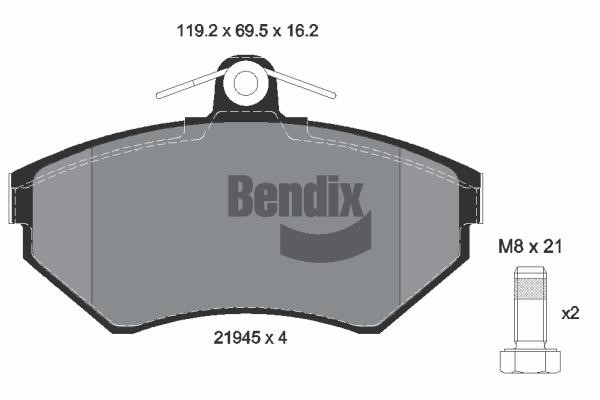 Bendix USA BPD1134 Brake Pad Set, disc brake BPD1134: Buy near me in Poland at 2407.PL - Good price!