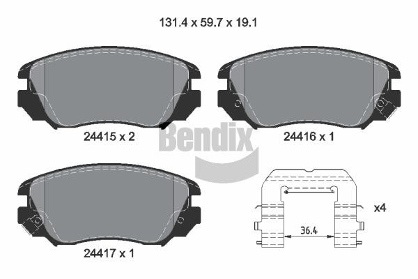 Bendix USA BPD1179 Brake Pad Set, disc brake BPD1179: Buy near me in Poland at 2407.PL - Good price!