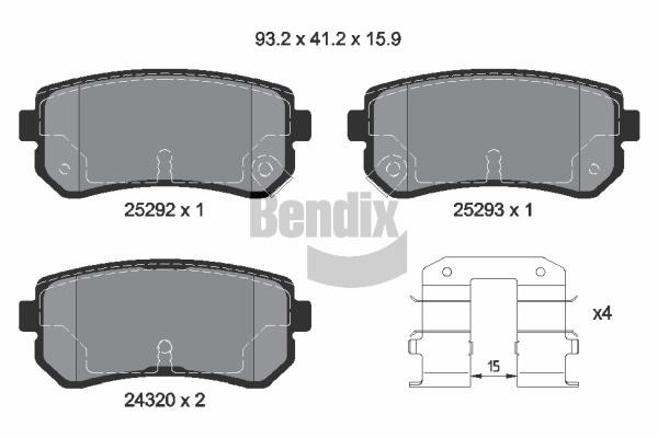 Bendix USA BPD1136 Brake Pad Set, disc brake BPD1136: Buy near me in Poland at 2407.PL - Good price!