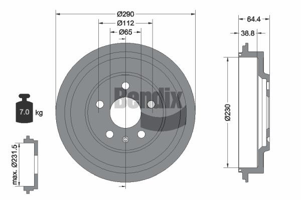 Bendix USA BDM1116 Тормозной барабан BDM1116: Отличная цена - Купить в Польше на 2407.PL!