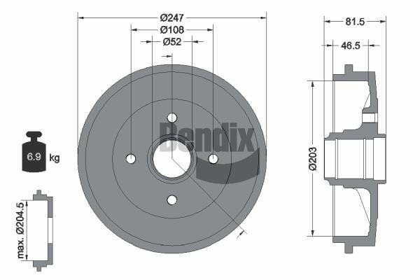 Bendix USA BDM1065 Bremstrommel BDM1065: Kaufen Sie zu einem guten Preis in Polen bei 2407.PL!