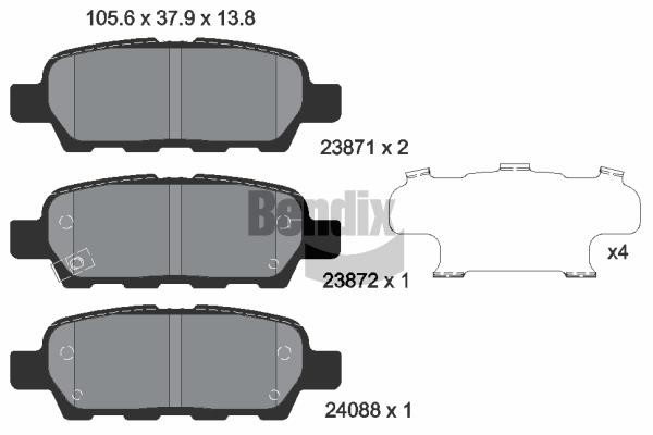 Bendix USA BPD1071 Brake Pad Set, disc brake BPD1071: Buy near me in Poland at 2407.PL - Good price!