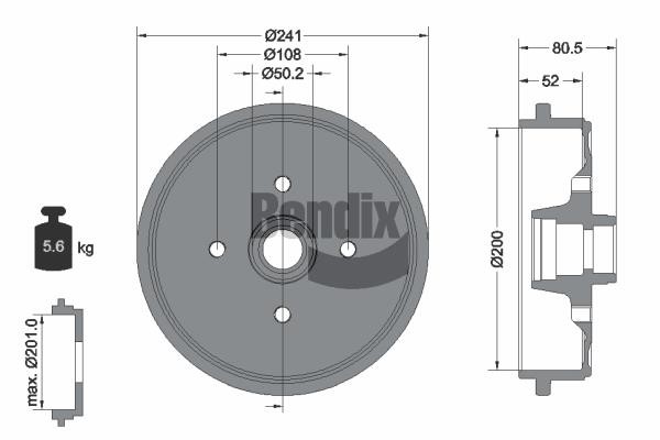 Bendix USA BDM1046 Тормозной барабан BDM1046: Отличная цена - Купить в Польше на 2407.PL!