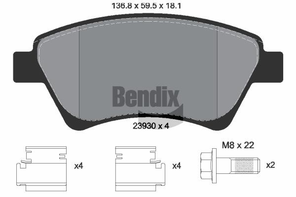Bendix USA BPD1064 Brake Pad Set, disc brake BPD1064: Buy near me in Poland at 2407.PL - Good price!