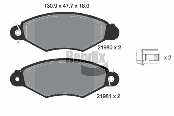 Bendix USA BPD1402 Brake Pad Set, disc brake BPD1402: Buy near me in Poland at 2407.PL - Good price!