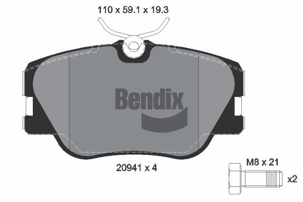 Bendix USA BPD1292 Гальмівні колодки, комплект BPD1292: Приваблива ціна - Купити у Польщі на 2407.PL!