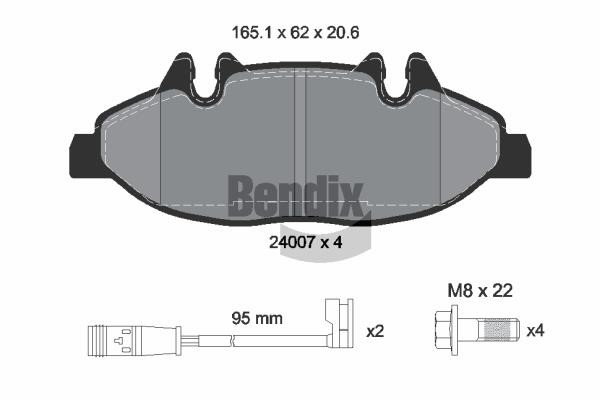 Bendix USA BPD1207 Brake Pad Set, disc brake BPD1207: Buy near me in Poland at 2407.PL - Good price!