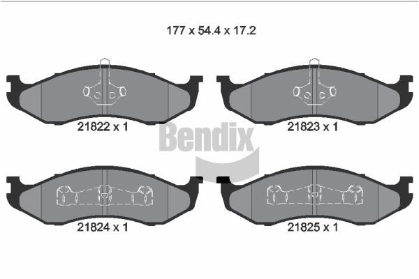 Bendix USA BPD1849 Brake Pad Set, disc brake BPD1849: Buy near me in Poland at 2407.PL - Good price!