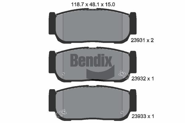 Bendix USA BPD2064 Brake Pad Set, disc brake BPD2064: Buy near me at 2407.PL in Poland at an Affordable price!