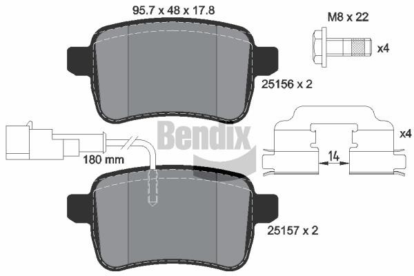 Bendix USA BPD1156 Brake Pad Set, disc brake BPD1156: Buy near me in Poland at 2407.PL - Good price!