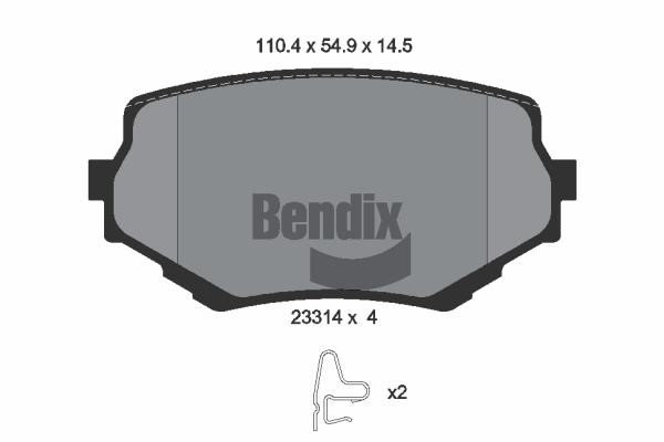 Bendix USA BPD1412 Brake Pad Set, disc brake BPD1412: Buy near me at 2407.PL in Poland at an Affordable price!