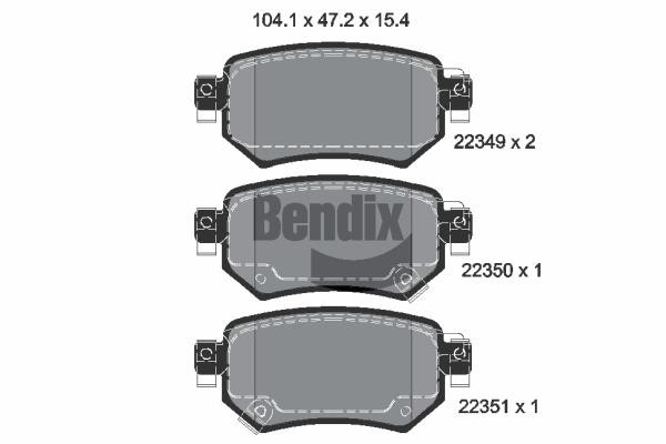 Bendix USA BPD1884 Brake Pad Set, disc brake BPD1884: Buy near me in Poland at 2407.PL - Good price!