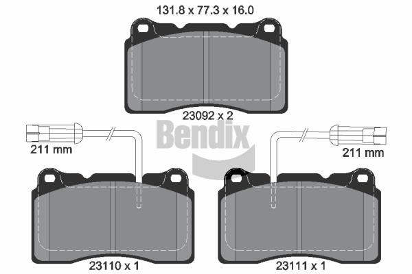 Bendix USA BPD1917 Brake Pad Set, disc brake BPD1917: Buy near me in Poland at 2407.PL - Good price!