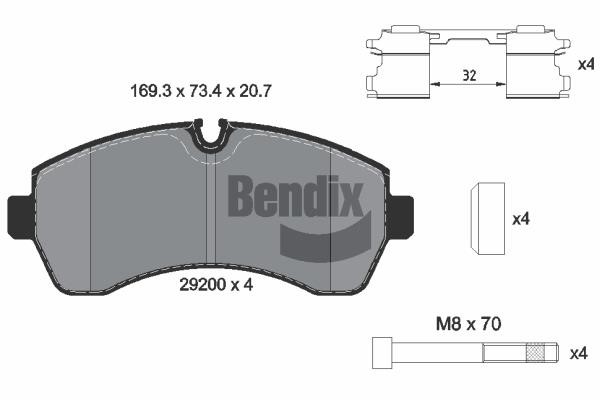 Bendix USA BPD1110 Brake Pad Set, disc brake BPD1110: Buy near me in Poland at 2407.PL - Good price!