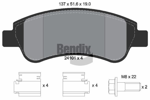 Bendix USA BPD1041 Brake Pad Set, disc brake BPD1041: Buy near me in Poland at 2407.PL - Good price!
