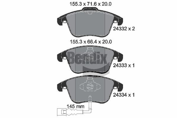 Bendix USA BPD1149 Brake Pad Set, disc brake BPD1149: Buy near me in Poland at 2407.PL - Good price!