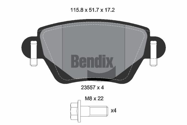 Bendix USA BPD1371 Гальмівні колодки, комплект BPD1371: Приваблива ціна - Купити у Польщі на 2407.PL!