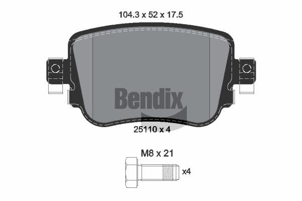 Bendix USA BPD1325 Тормозные колодки дисковые, комплект BPD1325: Отличная цена - Купить в Польше на 2407.PL!