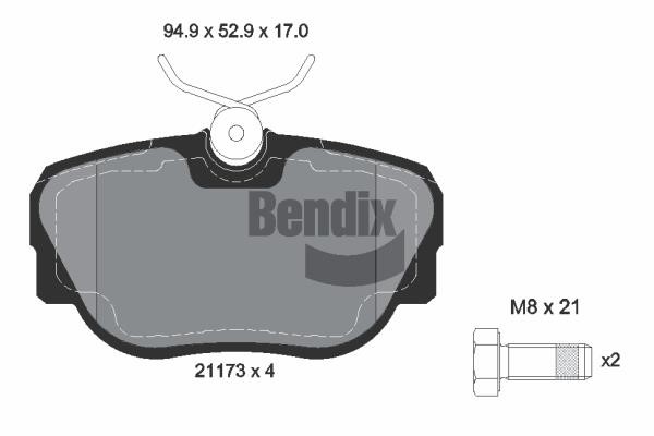 Bendix USA BPD1760 Тормозные колодки дисковые, комплект BPD1760: Отличная цена - Купить в Польше на 2407.PL!
