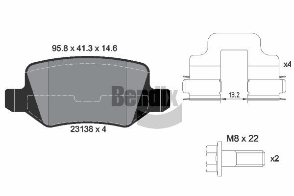 Bendix USA BPD1219 Brake Pad Set, disc brake BPD1219: Buy near me in Poland at 2407.PL - Good price!