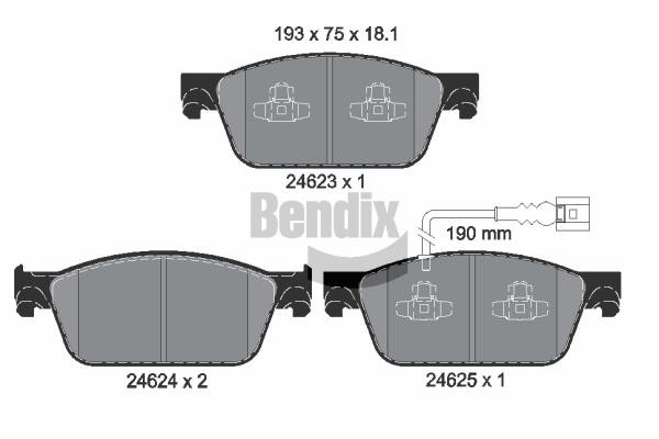 Bendix USA BPD1450 Brake Pad Set, disc brake BPD1450: Buy near me in Poland at 2407.PL - Good price!