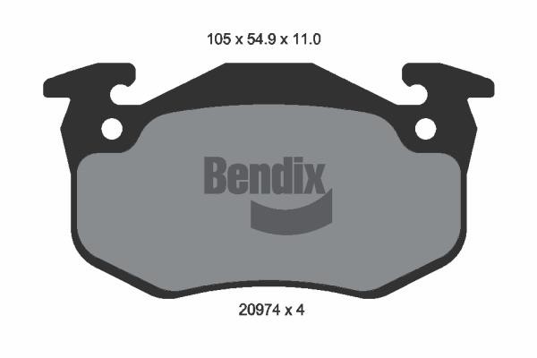 Bendix USA BPD1103 Brake Pad Set, disc brake BPD1103: Buy near me in Poland at 2407.PL - Good price!