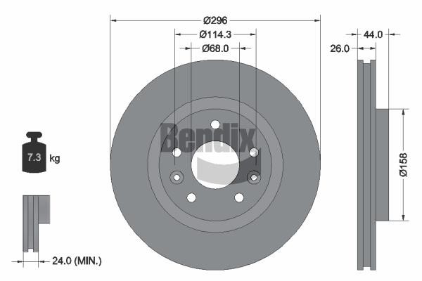 Bendix USA BDS1217 Brake disc BDS1217: Buy near me at 2407.PL in Poland at an Affordable price!