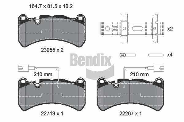 Bendix USA BPD2325 Brake Pad Set, disc brake BPD2325: Buy near me in Poland at 2407.PL - Good price!