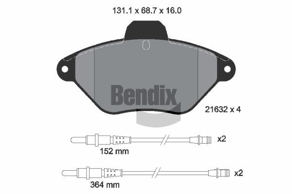 Bendix USA BPD1821 Тормозные колодки дисковые, комплект BPD1821: Отличная цена - Купить в Польше на 2407.PL!