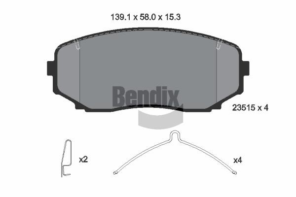 Bendix USA BPD2332 Тормозные колодки дисковые, комплект BPD2332: Отличная цена - Купить в Польше на 2407.PL!