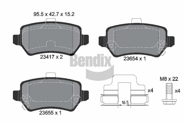 Bendix USA BPD1057 Brake Pad Set, disc brake BPD1057: Buy near me in Poland at 2407.PL - Good price!