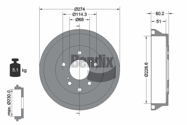 Bendix USA BDM1175 Bremstrommel BDM1175: Kaufen Sie zu einem guten Preis in Polen bei 2407.PL!