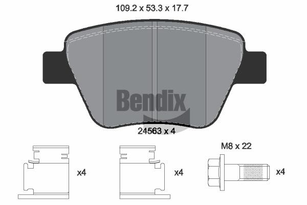 Bendix USA BPD1225 Гальмівні колодки, комплект BPD1225: Приваблива ціна - Купити у Польщі на 2407.PL!