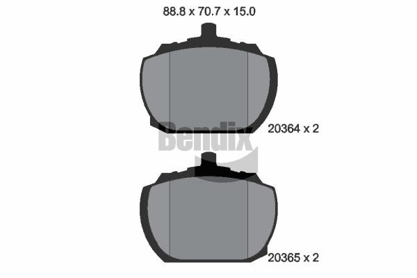 Bendix USA BPD1700 Brake Pad Set, disc brake BPD1700: Buy near me in Poland at 2407.PL - Good price!