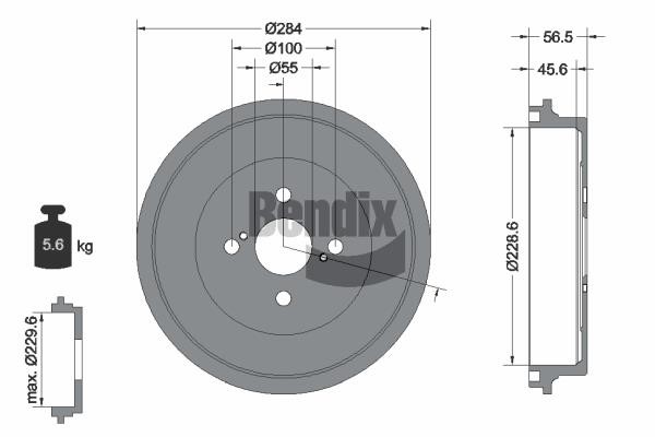 Bendix USA BDM1124 Тормозной барабан BDM1124: Купить в Польше - Отличная цена на 2407.PL!