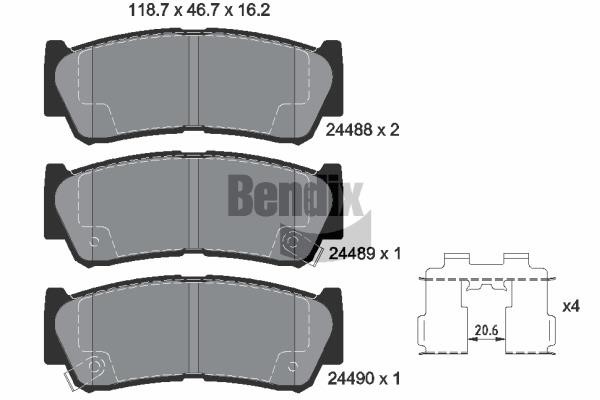 Bendix USA BPD2160 Brake Pad Set, disc brake BPD2160: Buy near me in Poland at 2407.PL - Good price!