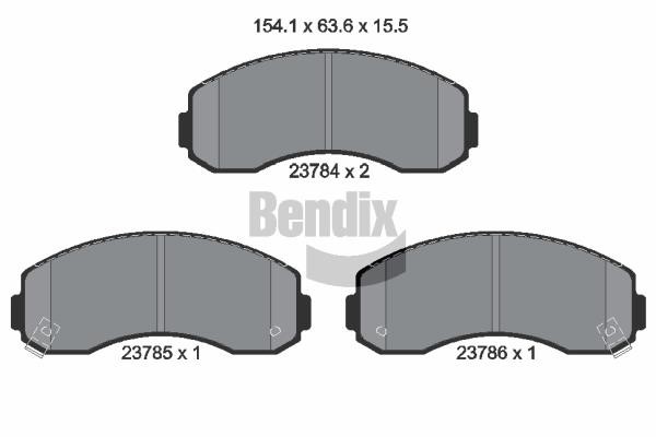 Bendix USA BPD2046 Brake Pad Set, disc brake BPD2046: Buy near me in Poland at 2407.PL - Good price!