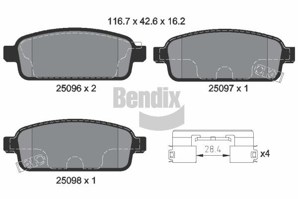 Bendix USA BPD1586 Brake Pad Set, disc brake BPD1586: Buy near me in Poland at 2407.PL - Good price!