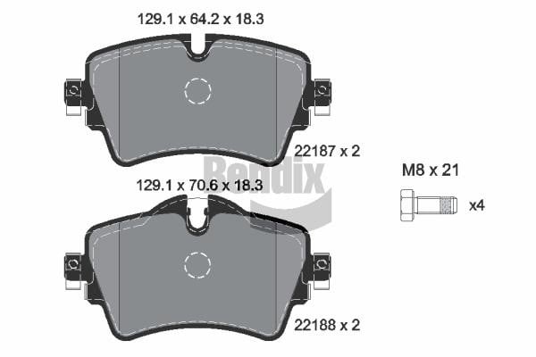 Bendix USA BPD1171 Brake Pad Set, disc brake BPD1171: Buy near me in Poland at 2407.PL - Good price!
