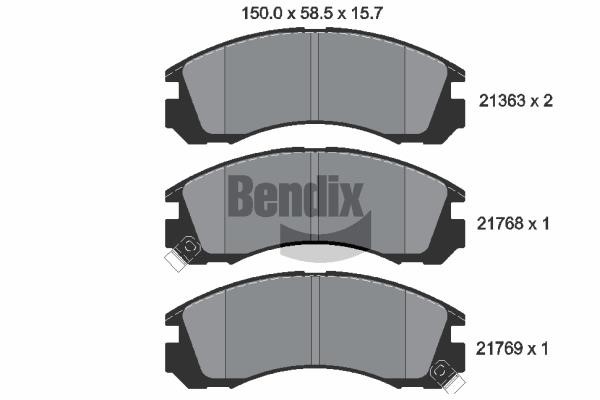 Bendix USA BPD1195 Brake Pad Set, disc brake BPD1195: Buy near me in Poland at 2407.PL - Good price!