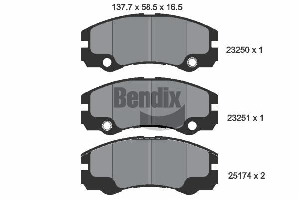 Bendix USA BPD1953 Brake Pad Set, disc brake BPD1953: Buy near me in Poland at 2407.PL - Good price!
