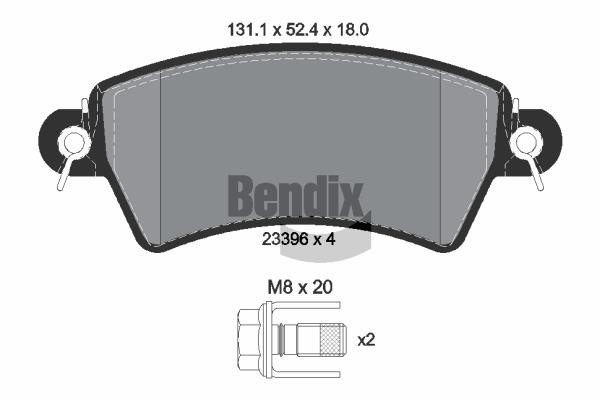 Bendix USA BPD1515 Гальмівні колодки, комплект BPD1515: Приваблива ціна - Купити у Польщі на 2407.PL!